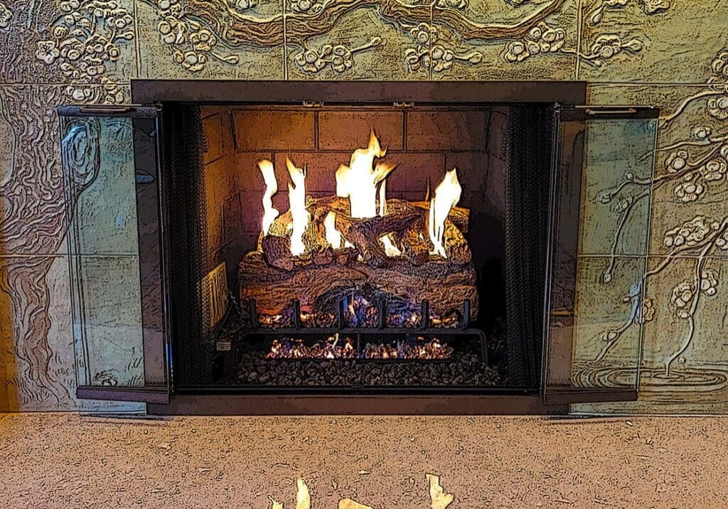 fireplace with artisticboarder